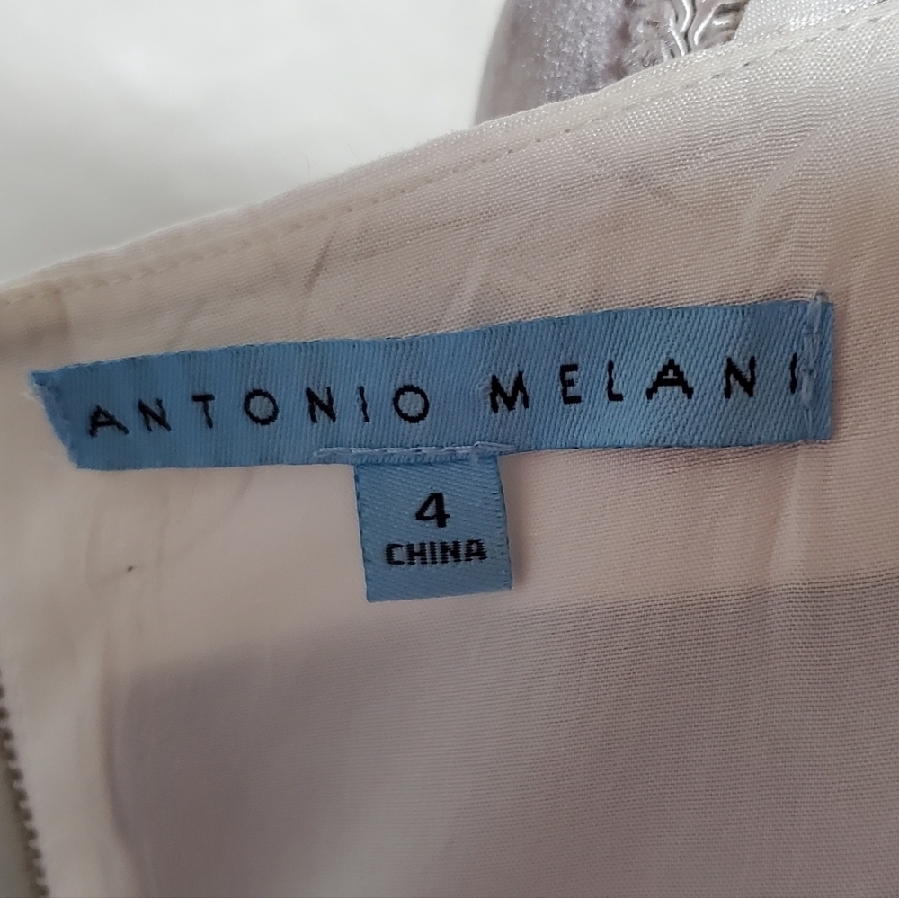 Antonio Melani Kate Striped Shantung Navy Blue White Sleeveless Dress 4 - Picture 11 of 12
